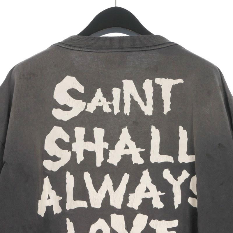 未使用品 セントマイケル SAINTMICHAEL × A BATHING APE 26SS BAPE_SS T-SHIRT/ALWAYS LOVE Tシャツ カットソー 半袖 L ブラック 黒 SM-MKの画像