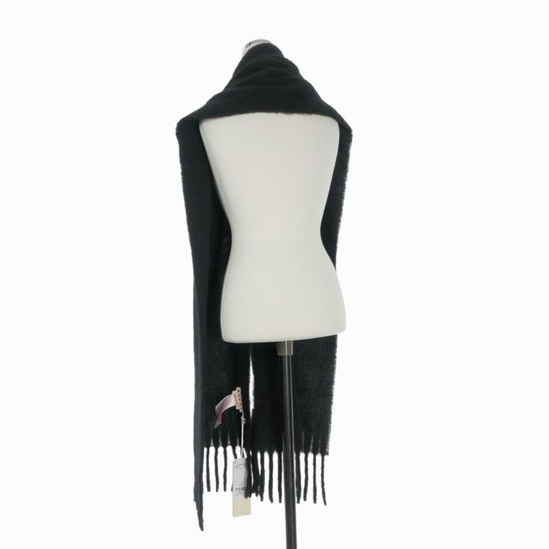 未使用品 マルニ MARNI 25AW BRUSHED ALPACA ブラッシュドアルパカ ロゴマフラー ストール UNI ブラック 黒 ASZC0005A0 UTW918 国内正規 メ