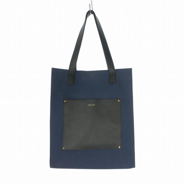 クルニ CULLNI Leather Pocket Canvas Tote レザーポケット キャンバス