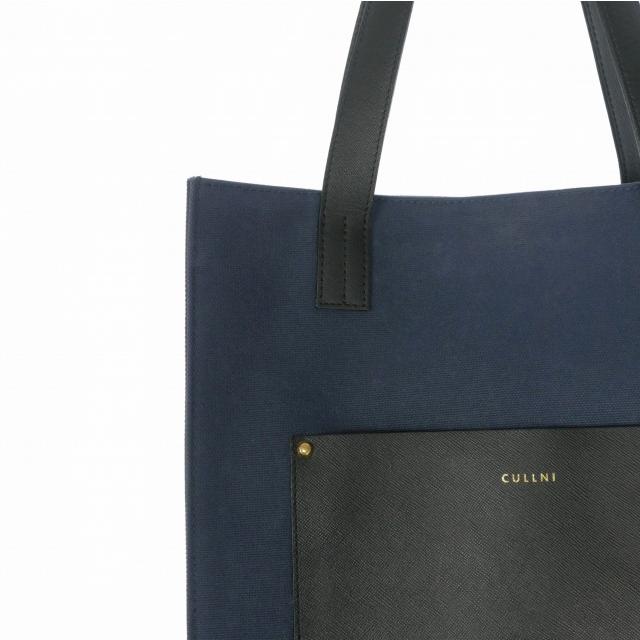 クルニ CULLNI Leather Pocket Canvas Tote レザーポケット キャンバス