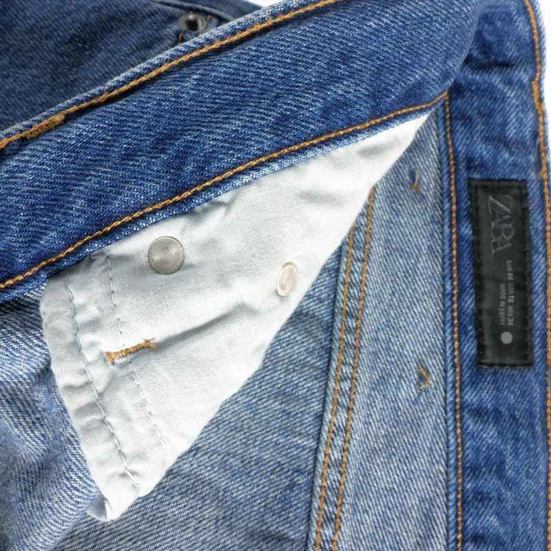 ZARA（ザラ） ワイドレッグデニムパンツ ジーンズ EUR44 インディゴ