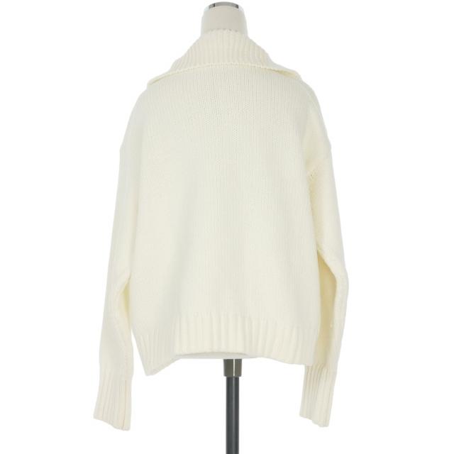 ZARA（ザラ） ポケット付きスキッパーニット セーター 長袖 M ホワイト