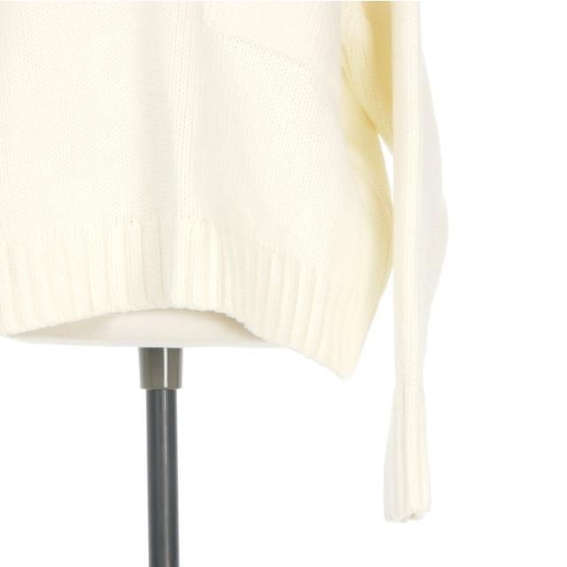 ZARA（ザラ） ポケット付きスキッパーニット セーター 長袖 M ホワイト