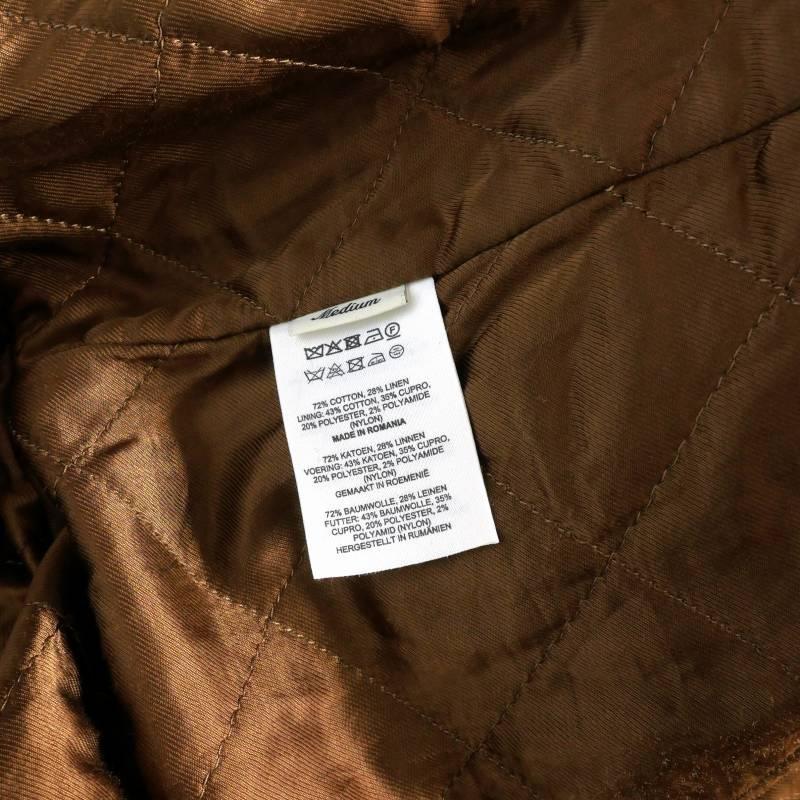 ドリスヴァンノッテン 23AW Ronas Belted Trench Coat 箔プリント コットンリネン トレンチコート ジャケット 長袖 M ブラウン 茶_8