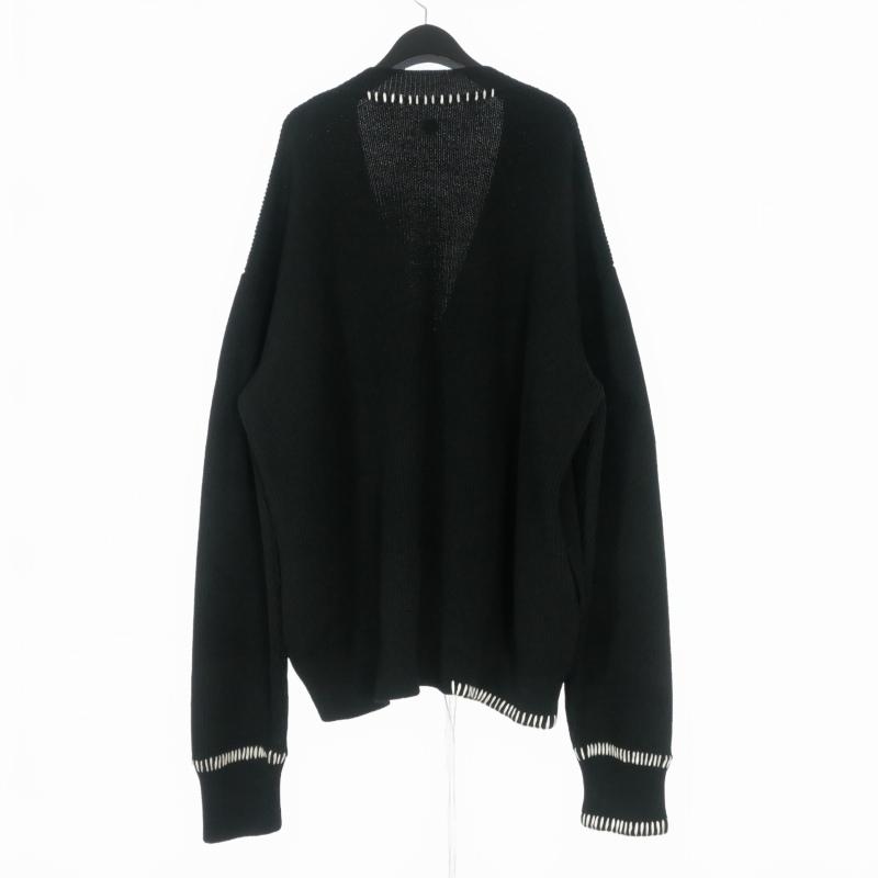 未使用品 オーユーエーティー OUAT OFFICE CARDIGAN ニットカーディガン セーター ステッチ 長袖 3 ブラック 黒 O007026CD メンズ_1