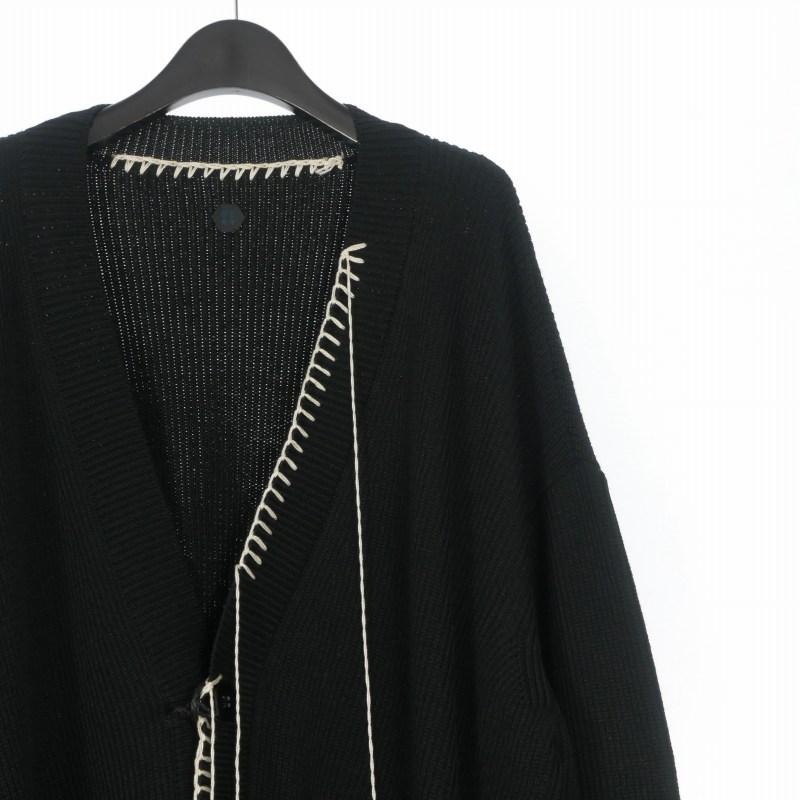 未使用品 オーユーエーティー OUAT OFFICE CARDIGAN ニットカーディガン セーター ステッチ 長袖 3 ブラック 黒 O007026CD メンズ_2