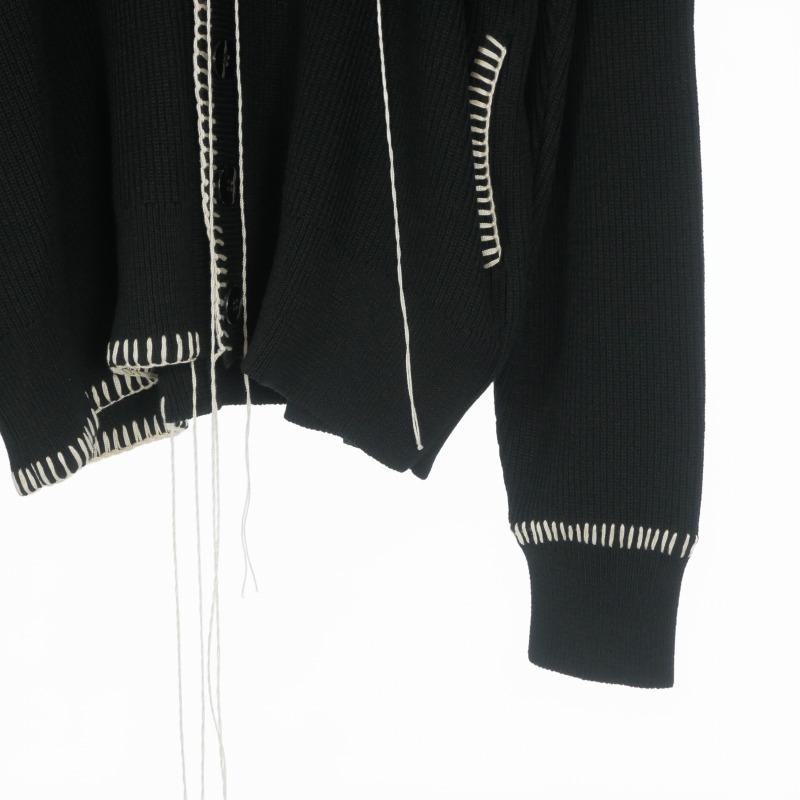 未使用品 オーユーエーティー OUAT OFFICE CARDIGAN ニットカーディガン セーター ステッチ 長袖 3 ブラック 黒 O007026CD メンズ_3