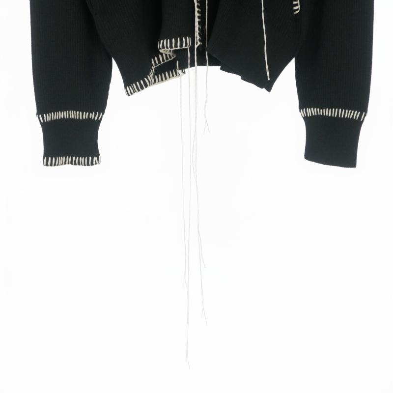 未使用品 オーユーエーティー OUAT OFFICE CARDIGAN ニットカーディガン セーター ステッチ 長袖 3 ブラック 黒 O007026CD メンズ_4