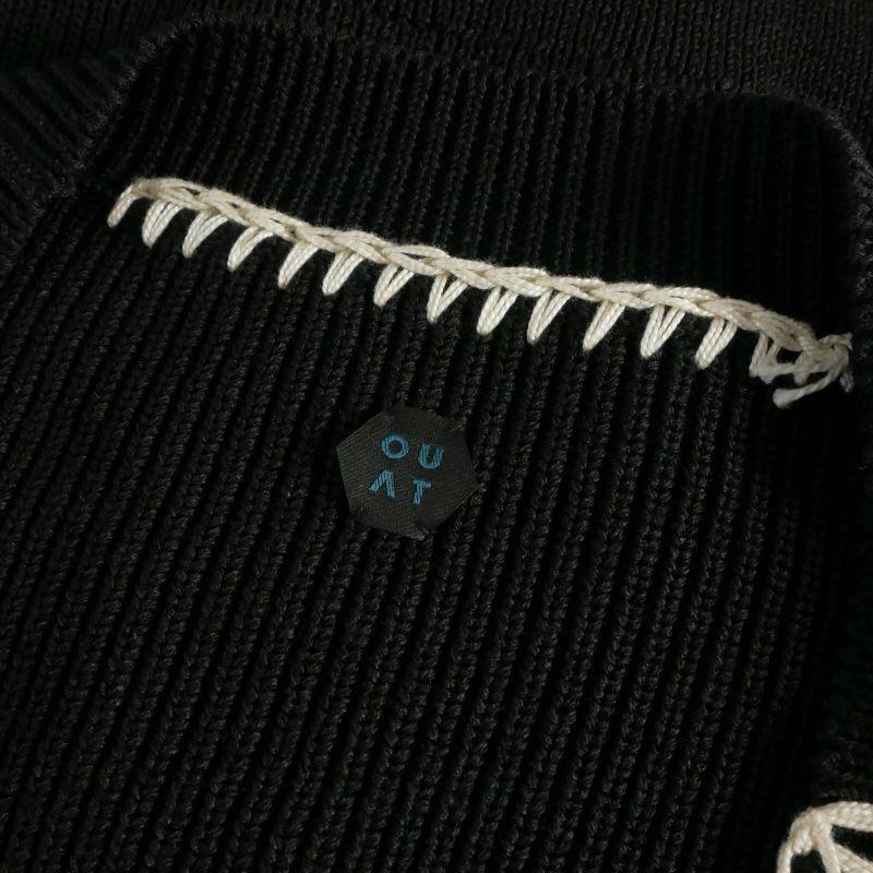 未使用品 オーユーエーティー OUAT OFFICE CARDIGAN ニットカーディガン セーター ステッチ 長袖 3 ブラック 黒 O007026CD メンズ_7