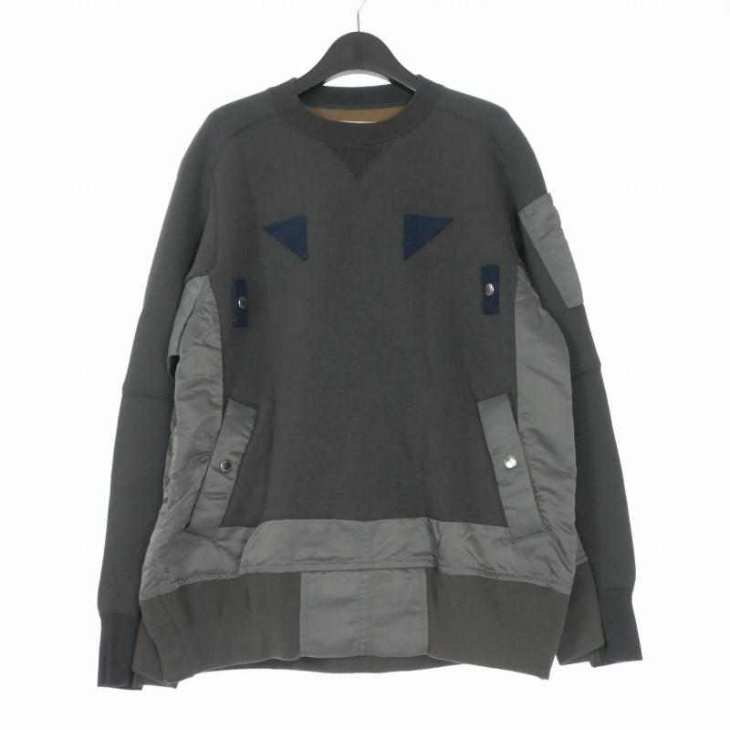 サカイ sacai 22AW Nylon Twill x Sponge Sweat Pullover ドッキング