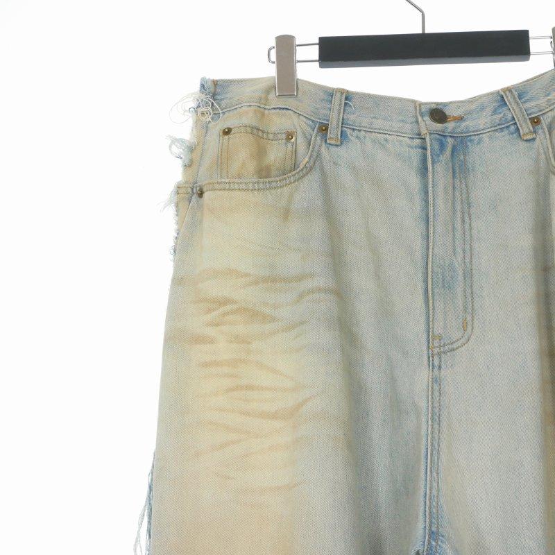 プロジェクト ジーアール PROJECT G/R Two Faced Denim Pants ダメージ加工 デニムパンツ ジーンズ 2 インディゴ メンズ_4