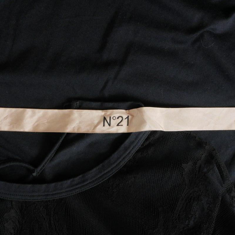 ヌメロヴェントゥーノ N°21 レース切替 Tシャツ カットソー 半袖 38
