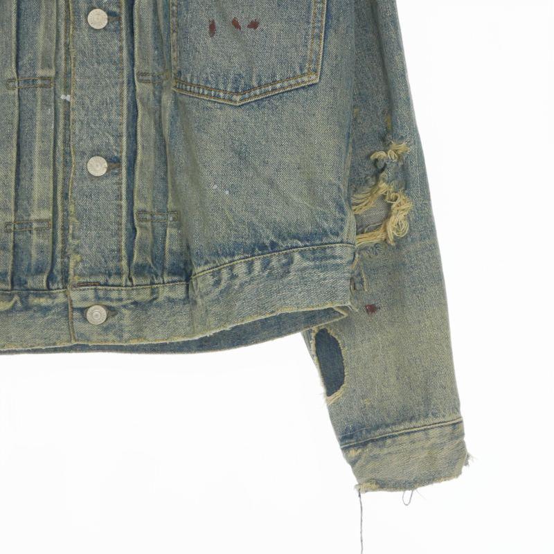 未使用品 セントマイケル × ベルベルジン 23AW DENIM JACKET DAMAGE ダメージ加工 デニムジャケット ブルゾン 長袖 S SM-A23-0000-C17の画像