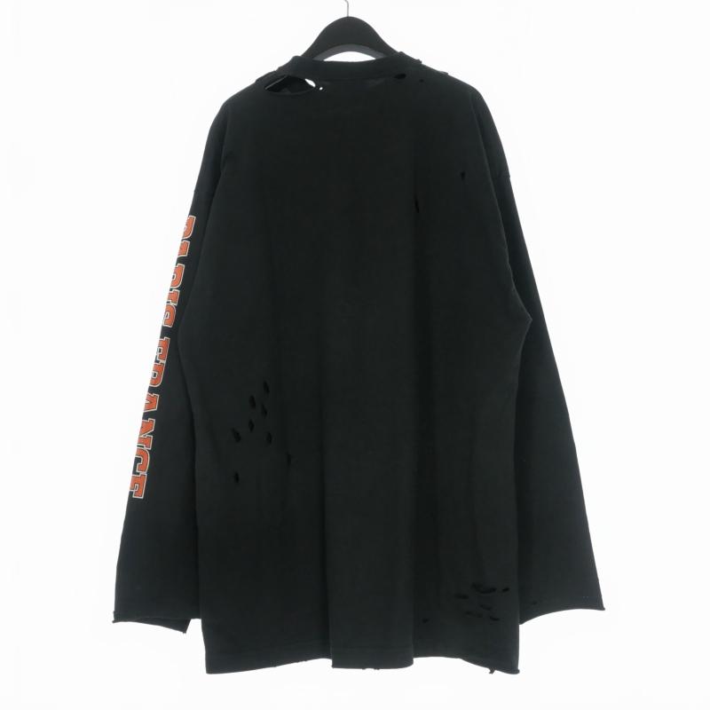 BALENCIAGAデストロイ ダメージ加工 ロンT ワイド カットソー BALENCIAGA（バレンシアガ） BALENCIAGA 22SS ダメージ加工 プリント