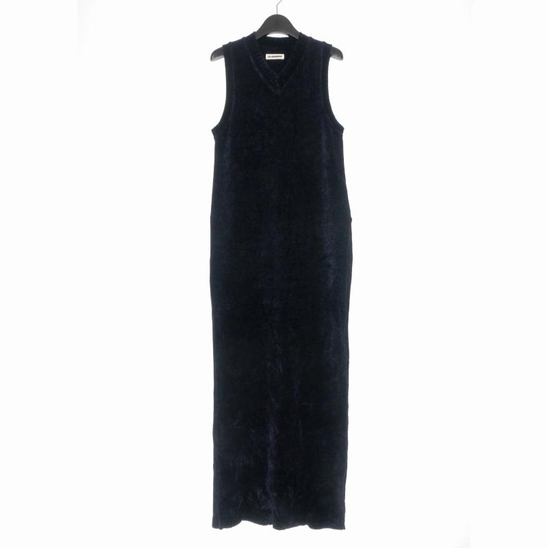 ジルサンダー JIL SANDER Vネックニット ワンピース ドレス サイド 