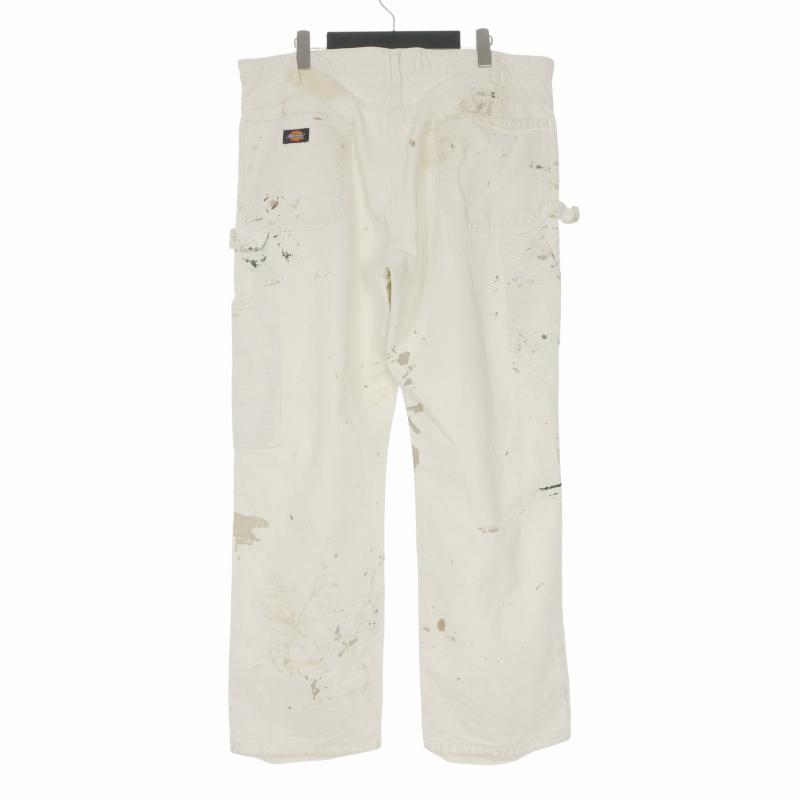 Dickies ペインターパンツ 34×30 ホワイト ペイント加工 Dickies（ディッキーズ） ダメージ加工 ペイント ペインターパンツ