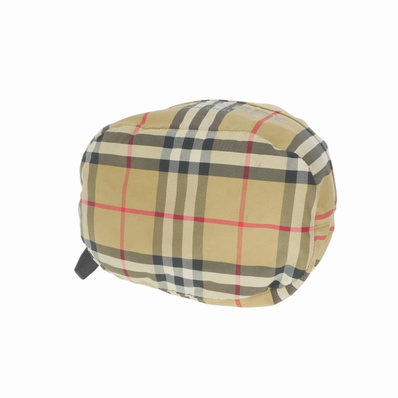 現行/美品 バーバリー アイコンストライプ 巾着 ポーチ ノバチェック ベージュ BURBERRY（バーバリー） ノバチェック 巾着 ハンドバッグ ポーチ 鞄