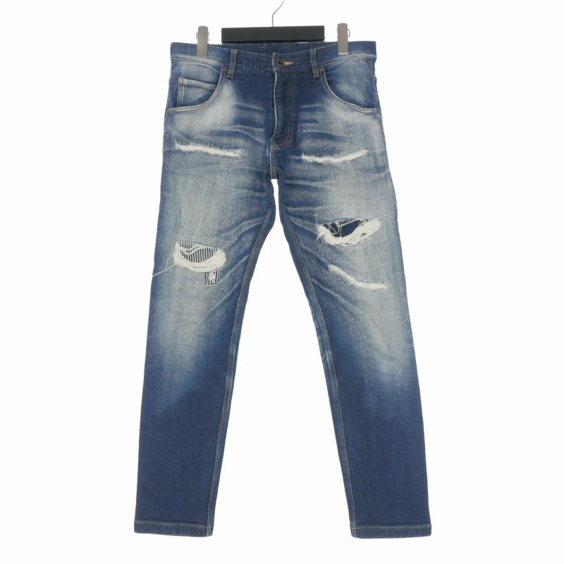 ダブルジェイケイ wjk tight knit-denim RP ダメージ加工 リペア 