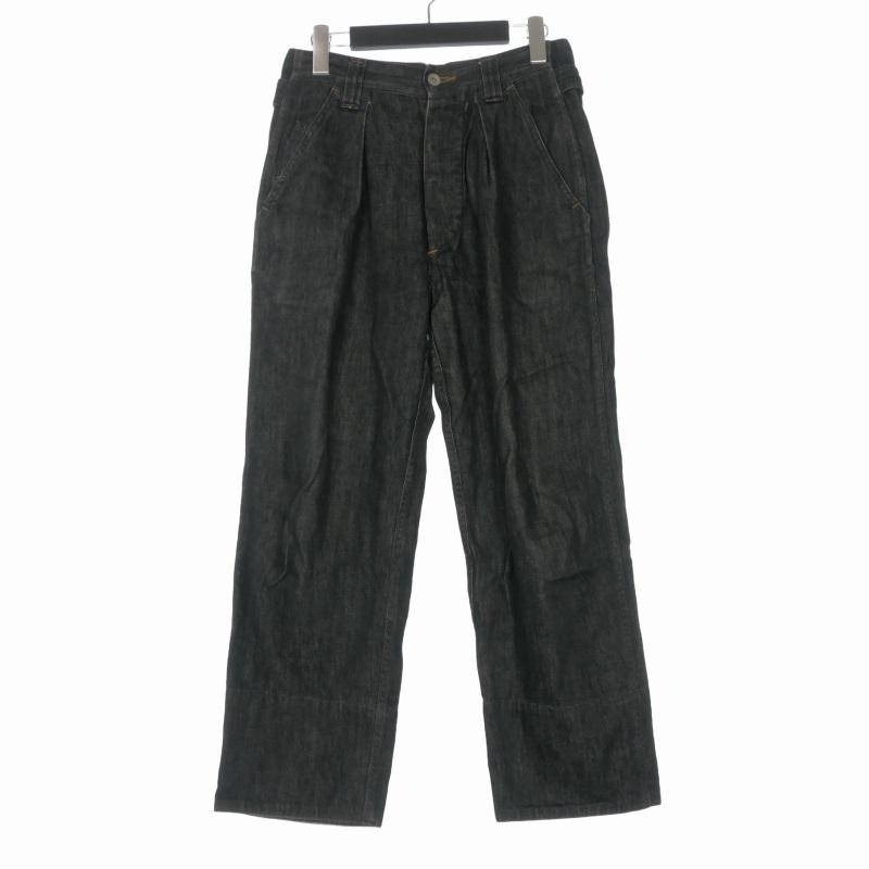 マーガレットハウエル MHL. 21SS CANTON LIGHT DENIM TROUSERS デニムパンツ ジーンズ 26 ブラック 黒 595-1140504 レディース