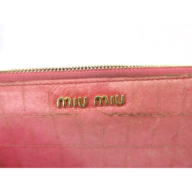 miu ミュウミュウ miumiu 長財布 クロコ型押し ラウンドジップ miu ミュウミュウ miumiu 長財布 クロコ型押し ラウンドジップ