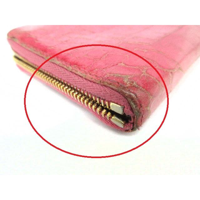 miu miu（ミュウミュウ） 長財布 クロコ型押し ラウンドジップ