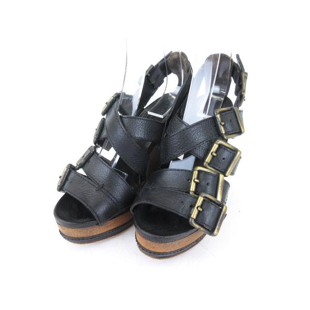 クロエ ブラックウェッジサンダル ストラップデザイン Namaウェッジサンダル ブラック - Chloé