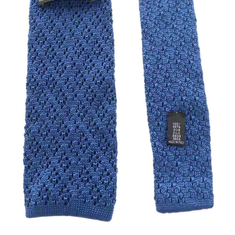 【中古】タイ ユア タイ TIE YOUR TIE ニットタイ ネクタイ シルク 絹 青 ブルー /AN32 メンズ タイ ユア TIE YOUR ニットタイ ネクタイ シルク 絹 青 ブルー /AN32
