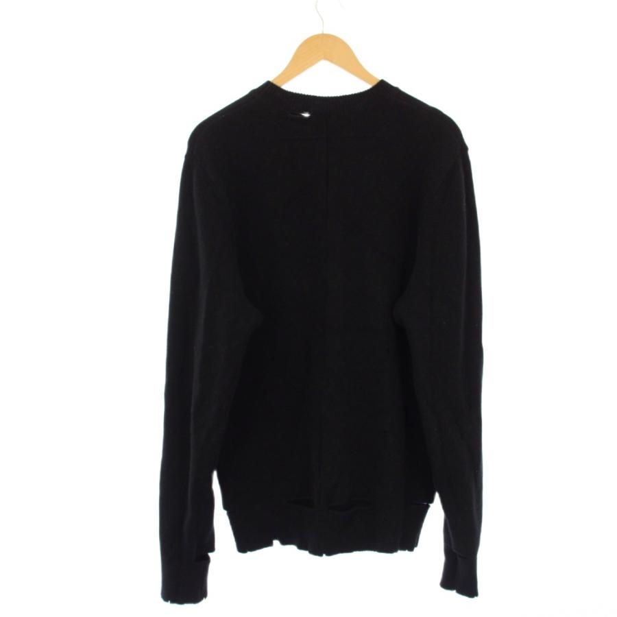 ジバンシィ GIVENCHY ニット セーター 長袖 ダメージ加工 M 黒 /KH
