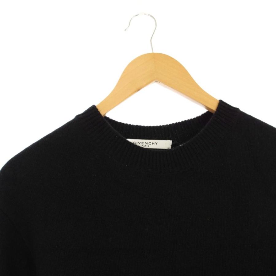 ジバンシィ GIVENCHY ニット セーター 長袖 ダメージ加工 M 黒 /KH