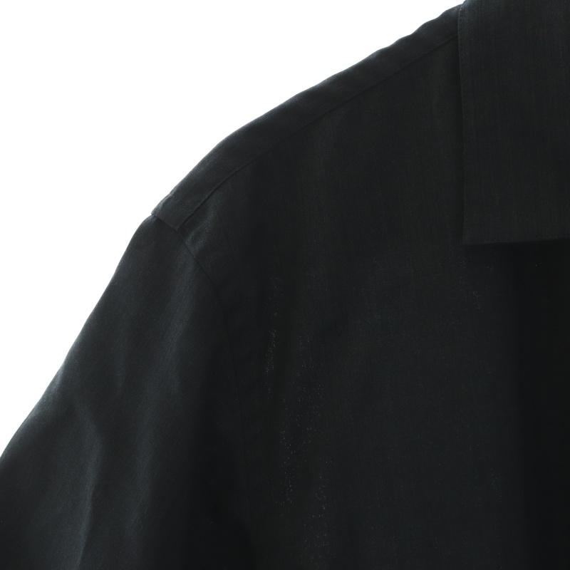 グリーンレーベルリラクシング ユナイテッドアローズ TWウォッシャブルトロ オープンカラーシャツ 半袖 無地 L 黒 3216-199-1460｜vectorpremium｜05