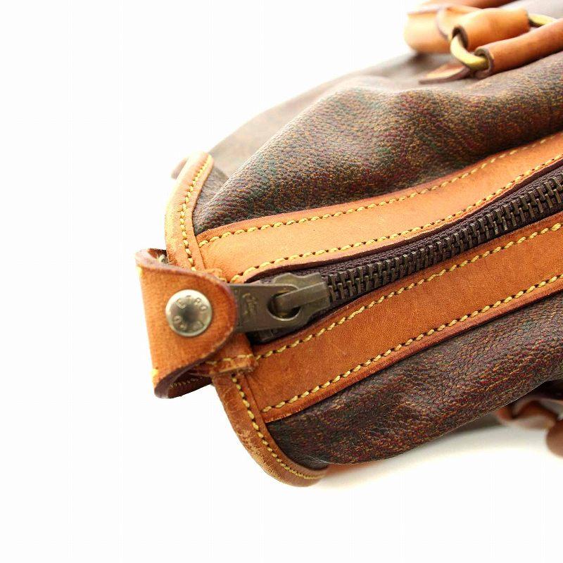 ETRO（エトロ） ハンドバッグ ミニボストンバッグ PVC ペイズリー柄 茶