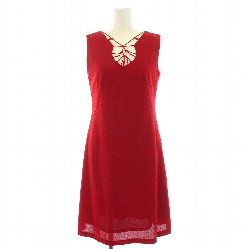 シビラ SYBILLA フレアワンピース ひざ丈 ノースリーブ ストレッチ  