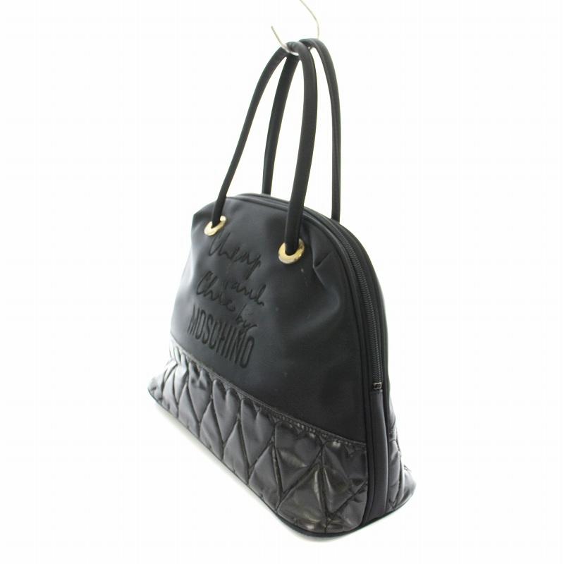 モスキーノ MOSCHINO ハンドバッグ ハートキルティング レザー 切替