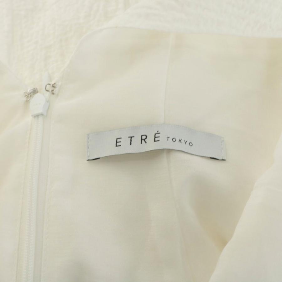 【中古】エトレトウキョウ ETRE TOKYO 25SS リネンサッカーロングワンピース マキシ ロング ノースリーブ S 白 エトレトウキョウ ETRE TOKYO 25SS リネンサッカーロングワンピース