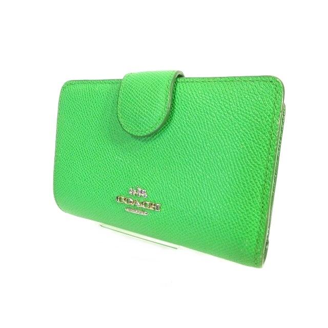中古 コーチ Coach ミディアム コーナー ジップ ウォレット レザー 二つ折り財布 無地 ケリーグリーン 緑 レディース ベクトル 古着 146 ブランド古着販売のベクトル 通販 Yahoo ショッピング