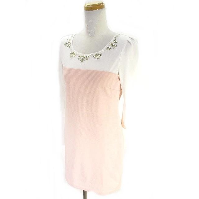 ワンウェイ One Way ワンピース カットソー 7分袖 膝丈 ミドル ビジュー ホワイト ピンク M レディース 146 ブランド古着販売のベクトル 通販 Yahoo ショッピング