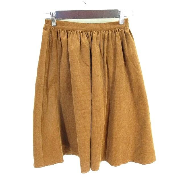 美品 総柄セットアップ ペプラムトップス 膝丈スカート ブラウン