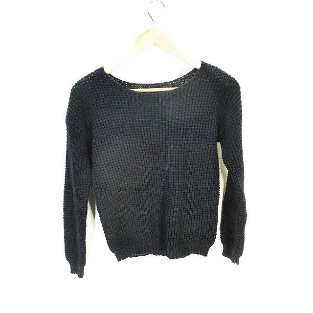 ジーユー Gu ボートネック ニット セーター 長袖 ネイビー 紺 無地 S レディース 146 ブランド古着販売のベクトル 通販 Yahoo ショッピング