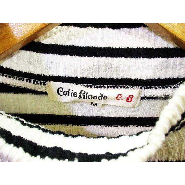 中古 キューティーブロンド Cutie Blonde モックネック Tシャツ カットソー 長袖 ボーダー 柄 ホワイト 白 ブラック 黒 M レディース ベクトル 古着 146 ブランド古着販売のベクトル 通販 Yahoo ショッピング