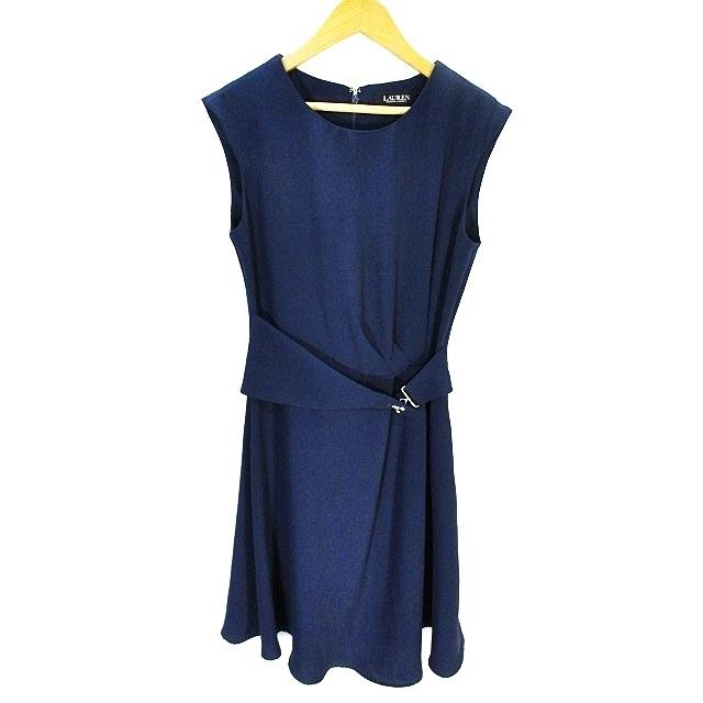 中古 ローレンラルフローレン Lauren Ralph Lauren ラウンドネック ワンピース 膝丈 ノースリーブ ネイビー 紺 0 国内正規 ベクトル 古着 146 ブランド古着販売のベクトル 通販 Yahoo ショッピング
