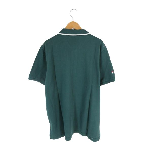 フィラ FILA ポロシャツ 半袖 ロゴ ボタン 国内正規 グリーン系 L QQQ メンズ｜vectorpremium｜02