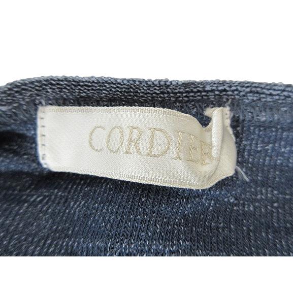 コルディア CORDIER ニット 丸首 長袖 パッド 切替 無地 サイズ40 