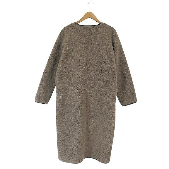 バビロン BABYLONE リバーシブル ボア ロング コート パイピング 無地