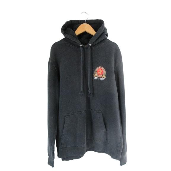 STUSSY ステューシー パーカー ジップアップ 刺繍 ロゴ サイズM