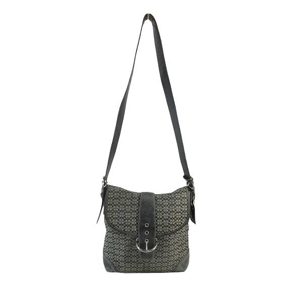COACH コーチ ショルダー バッグ シグネチャー 総柄 斜め掛け グレー  