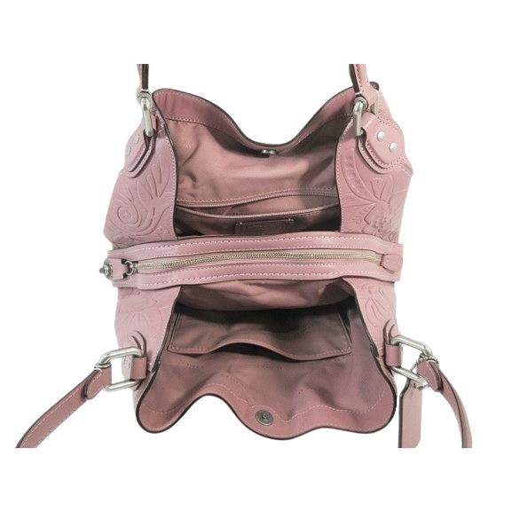 【中古】コーチ COACH ハンドバッグ 12034 イーディー レザー フラワーモチーフ 型押し ピンク 布袋付き レディース COACH（コーチ） ハンドバッグ 12034 イーディー レザー フラワー