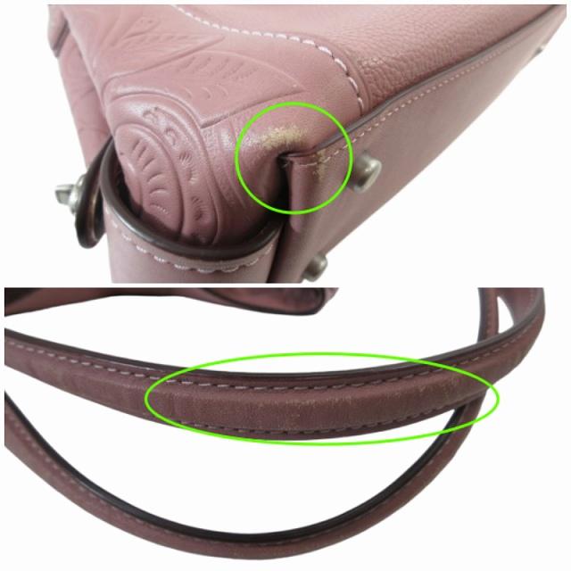 【中古】コーチ COACH ハンドバッグ 12034 イーディー レザー フラワーモチーフ 型押し ピンク 布袋付き レディース COACH（コーチ） ハンドバッグ 12034 イーディー レザー フラワー