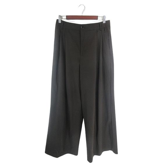 ZARA（ザラ） ワイド パンツ ロング 無地 サイズMEX28 ダーク ブラウン