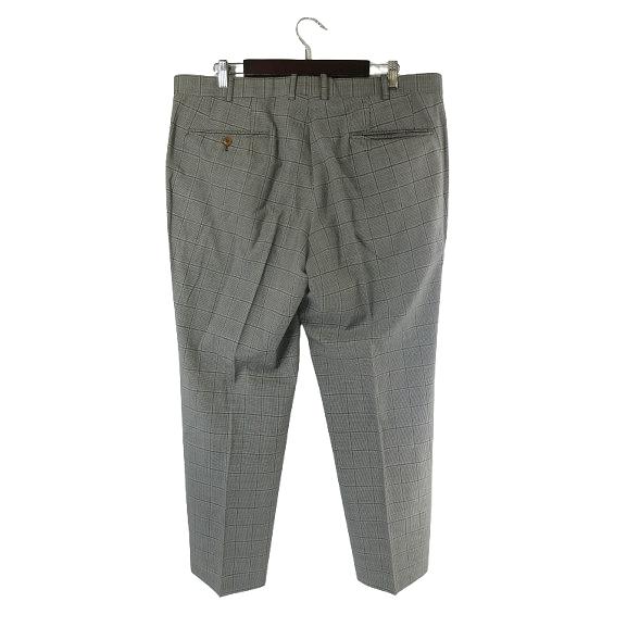 美品✨　PT01　スラックスパンツ　チェック柄　シルク混　46　ブラック ノーブランド 株式会社 佐田 ウール スラックス パンツ チェック