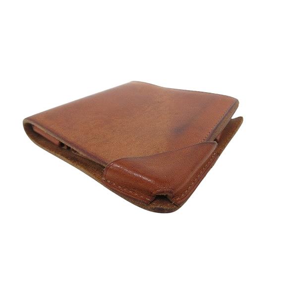 シュリンクス SYRINX 財布 二つ折り 無地 レザー ブラウン QQQ メンズ